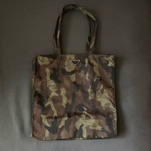 Prada nylon camo tote